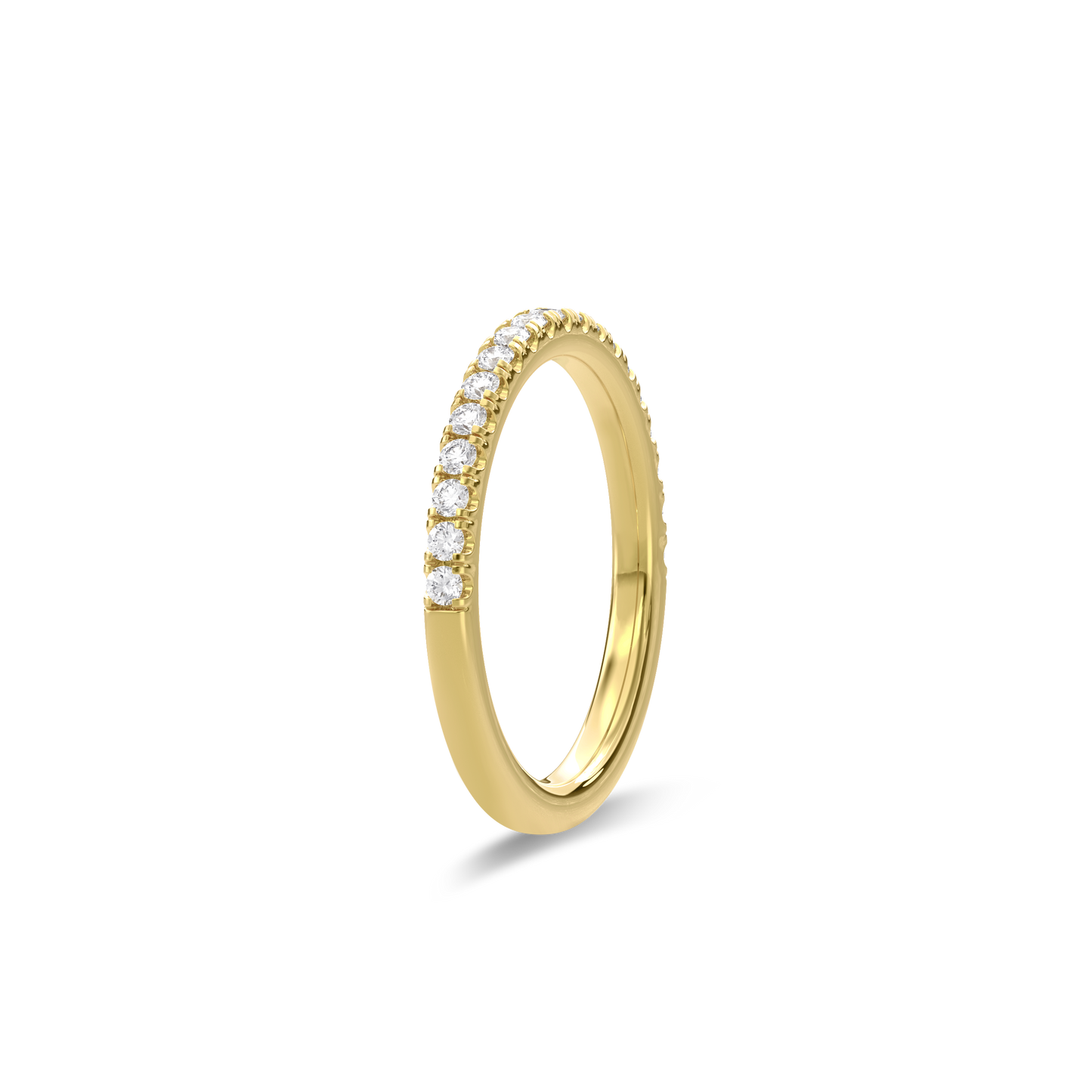 Wedding Bands Half Pave Band 1.8mm•Yellow Gold