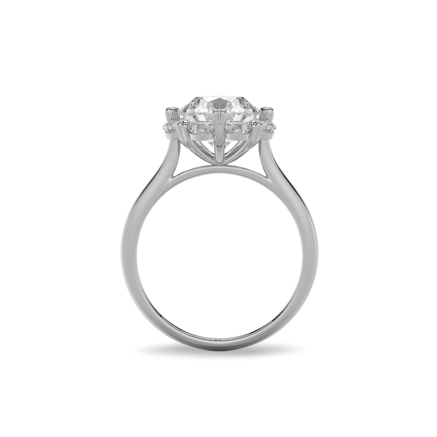 Bouquet Ring Round White Gold