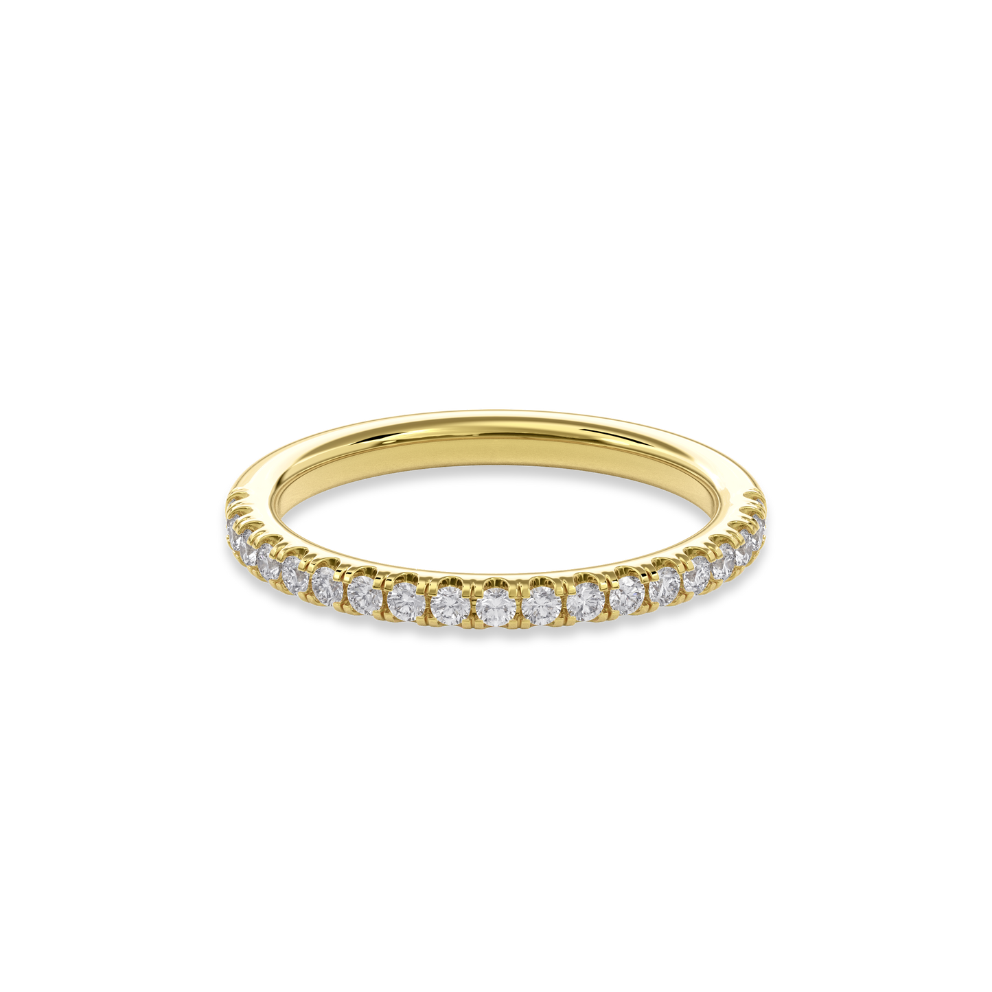Wedding Bands Half Pave Band 1.8mm•Yellow Gold