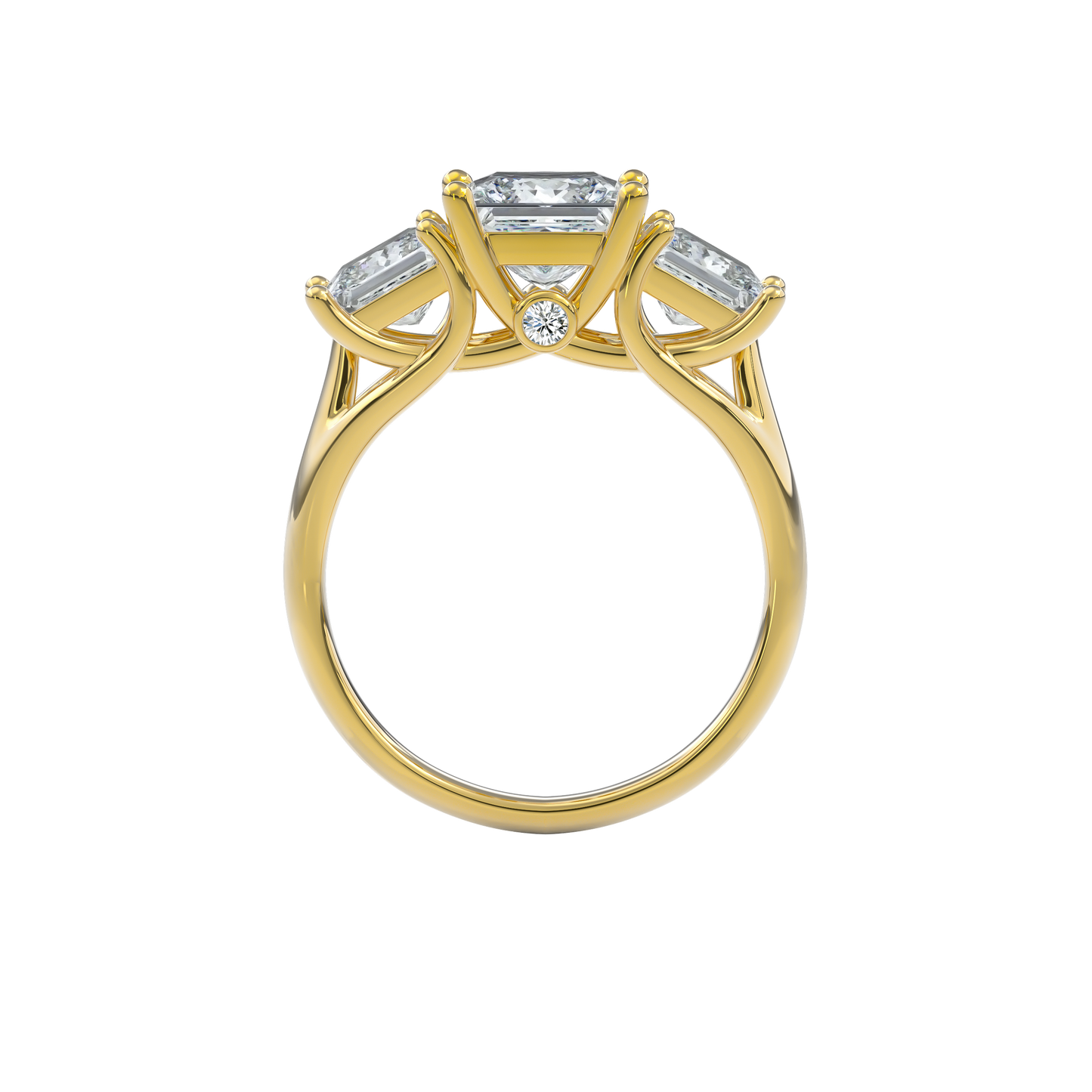 Daphnis Trinity Engagement Ring Princess•Yellow Gold