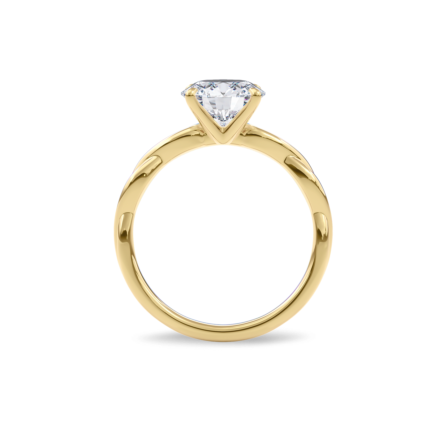 Rhea Twisted Engagement Ring Round•Yellow Gold