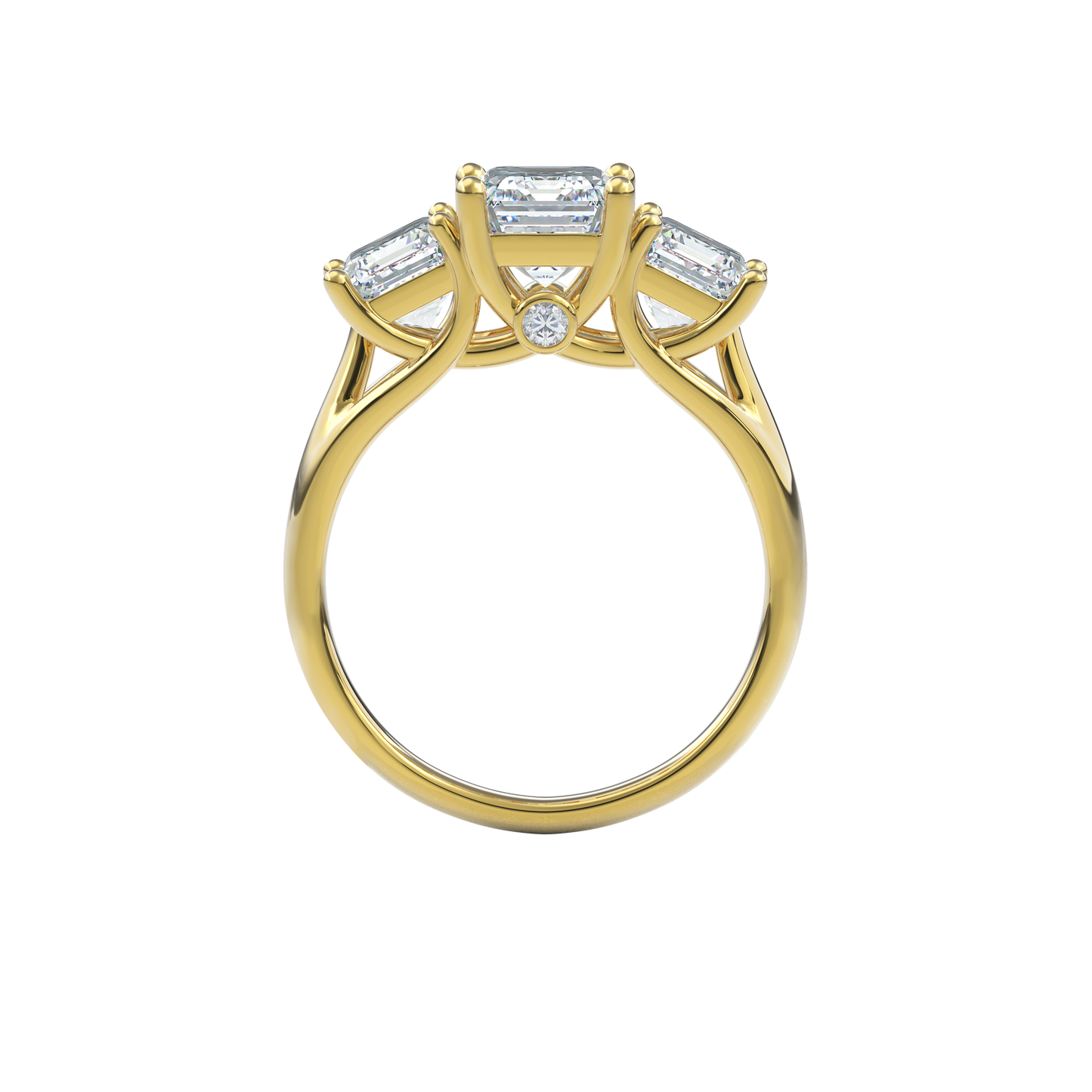 Daphnis Trinity Engagement Ring Emerald•Yellow Gold