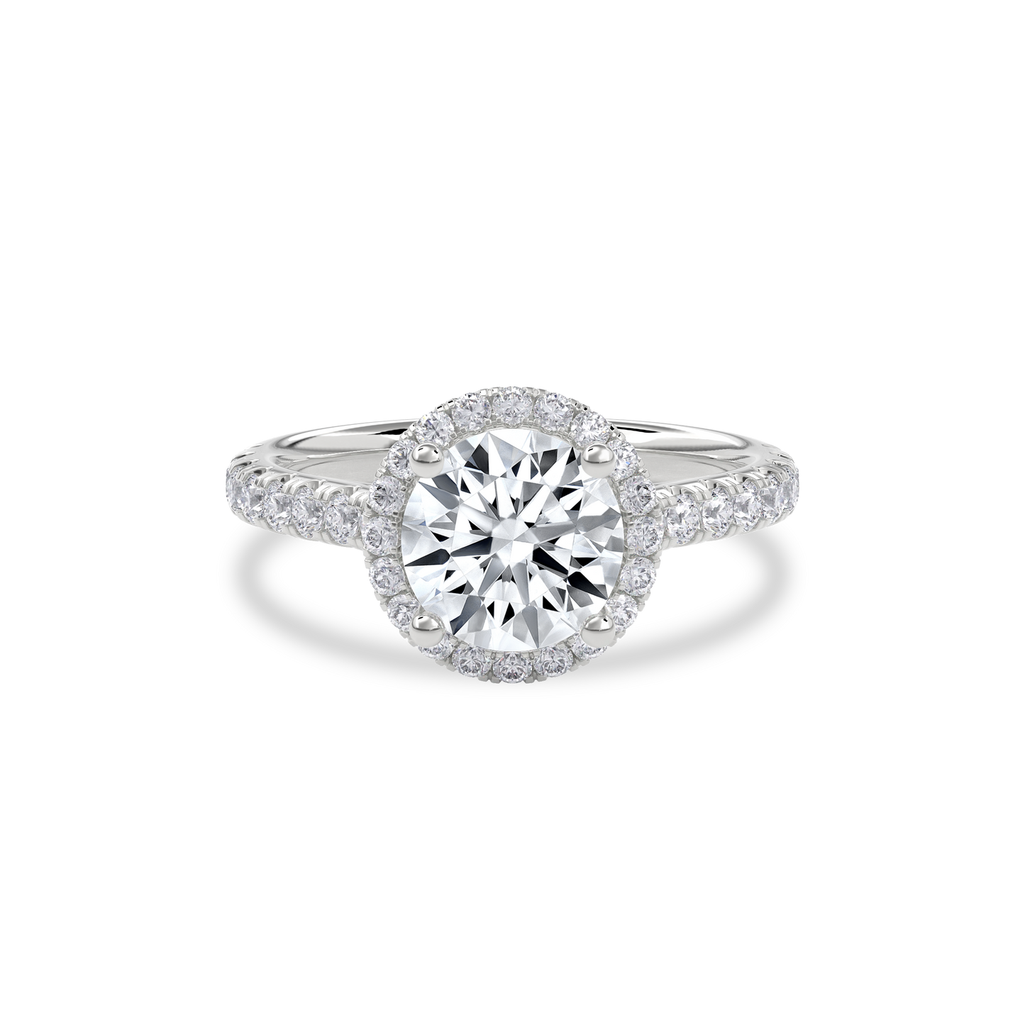 Elara Infinity Engagement Ring Round•White Gold