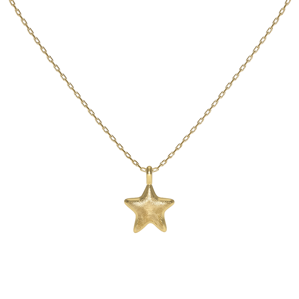 Gold Plated Star SoulPrint Enamel Necklace SN044
