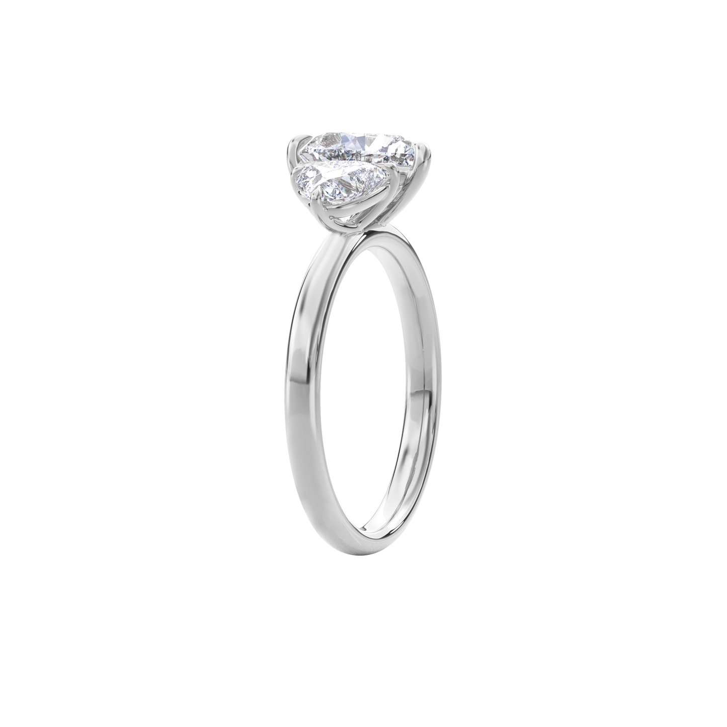 Callisto Two Stones Engagement Ring Heart•White Gold