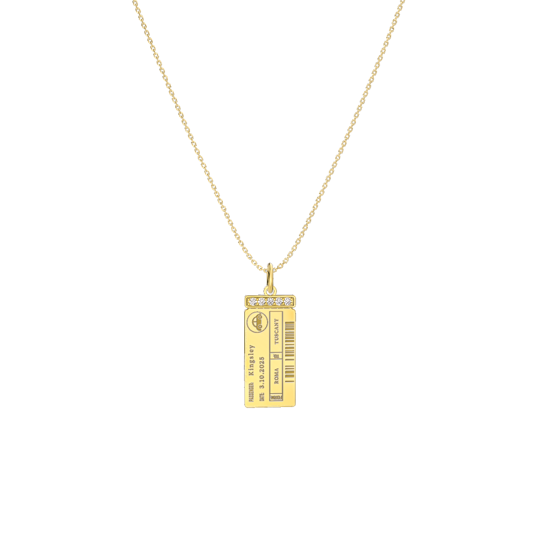 Luxe Woman Boarding Ticket Necklace SN003H