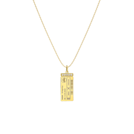Luxe Woman Boarding Ticket Necklace SN003H