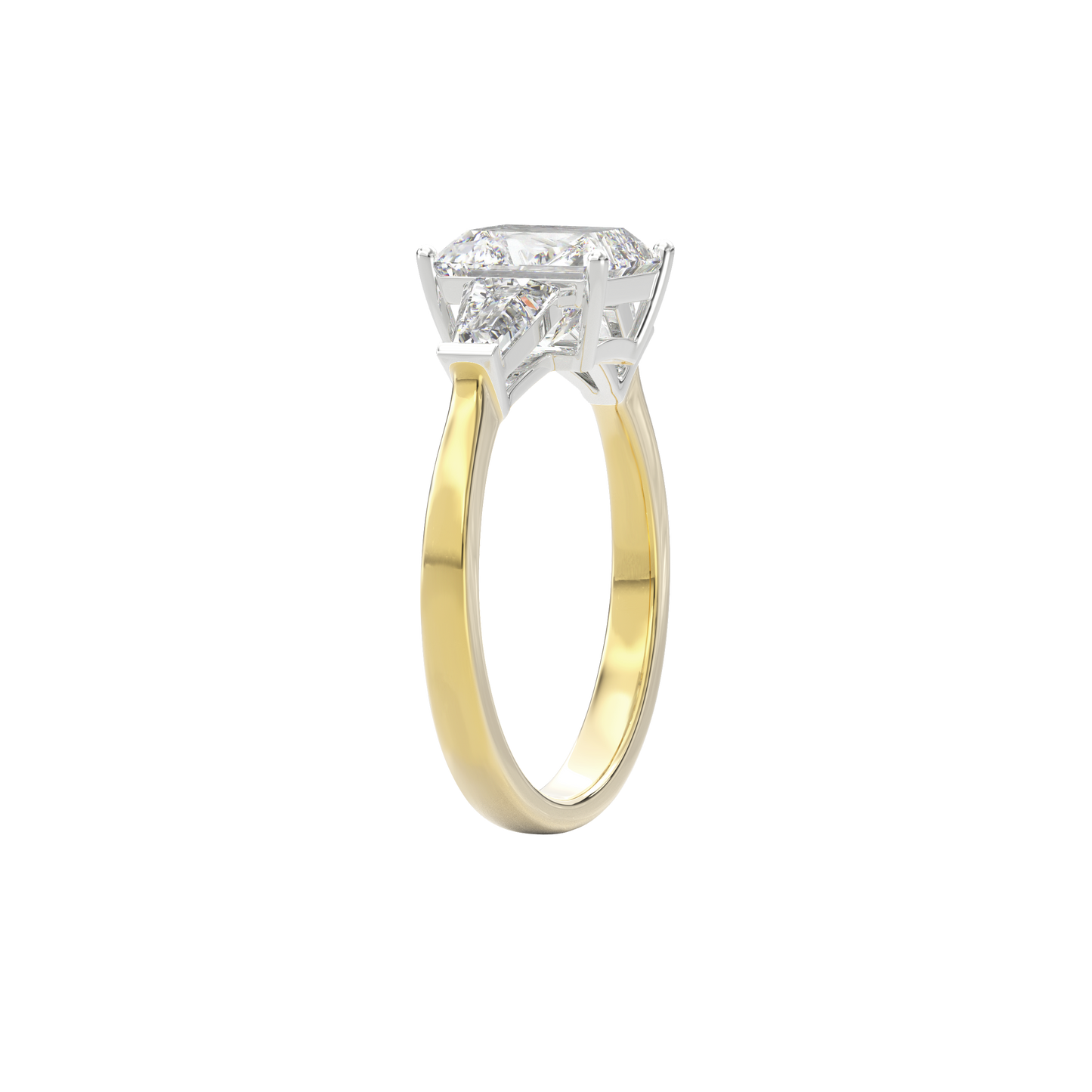 Daphnis Three Stones Engagement Ring Radiant•Yellow Gold