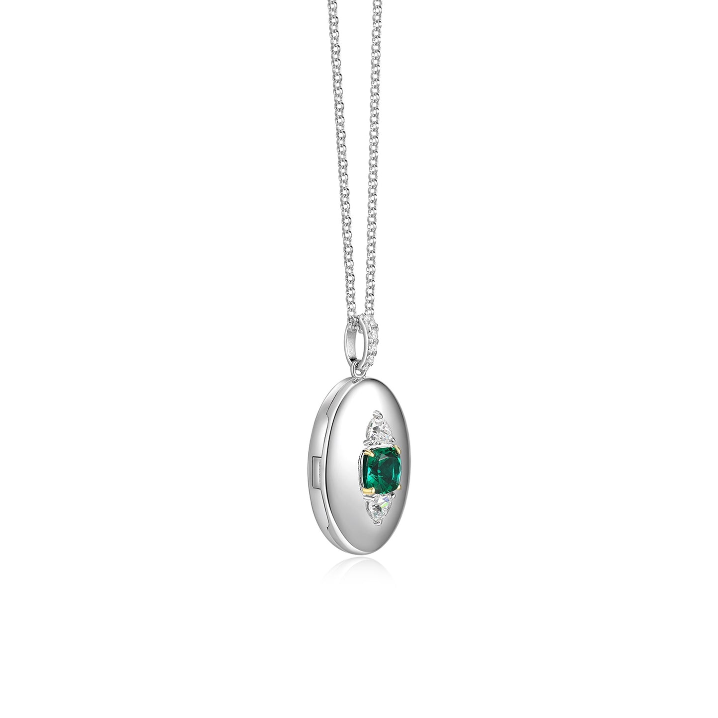 Rhodium Plated Guardian Eye Birthstone Locket SN005BR