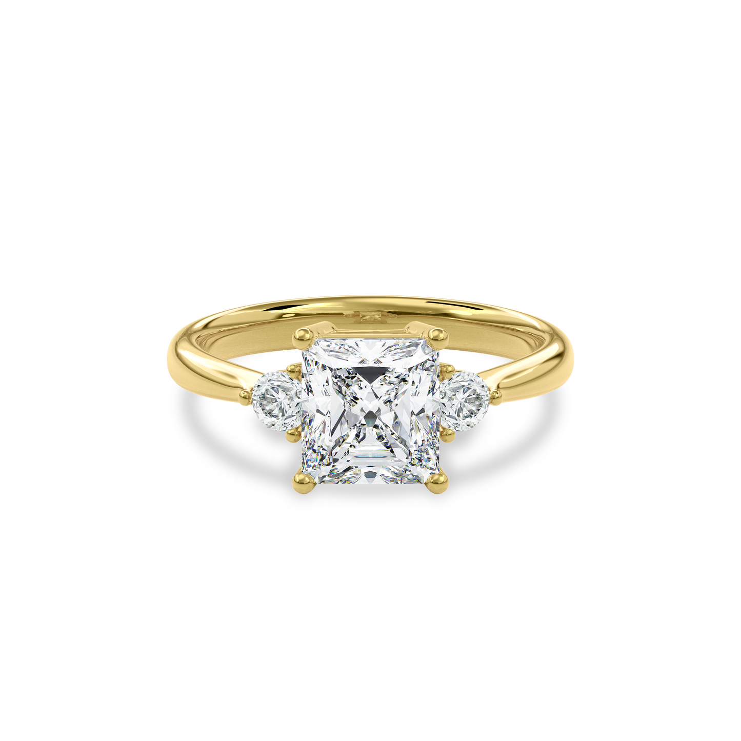 Daphnis Three Stones Engagement Ring Radiant•Yellow Gold