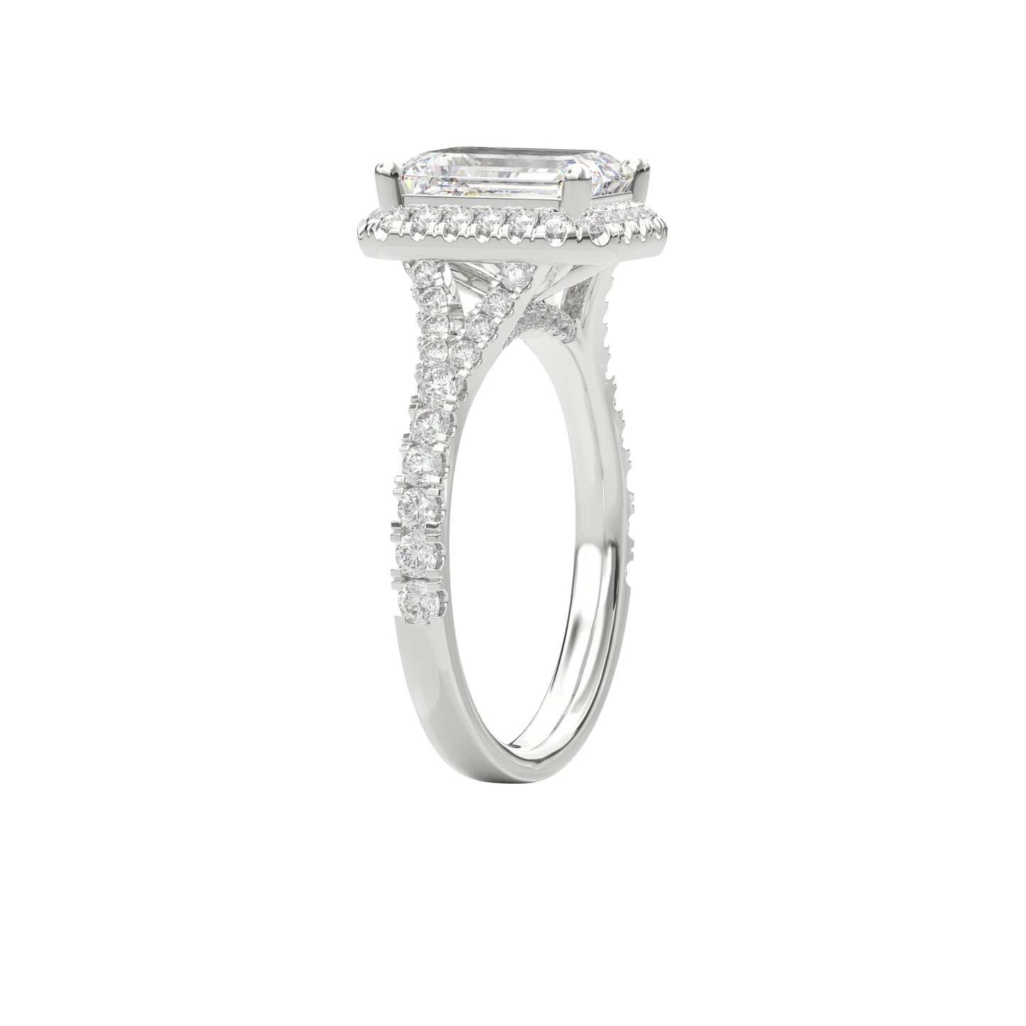 Elara Vintage Inspired Engagement Ring Emerald•White Gold