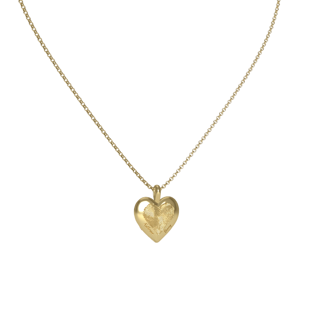 Gold Plated Heart SoulPrint Enamel Necklace SN044