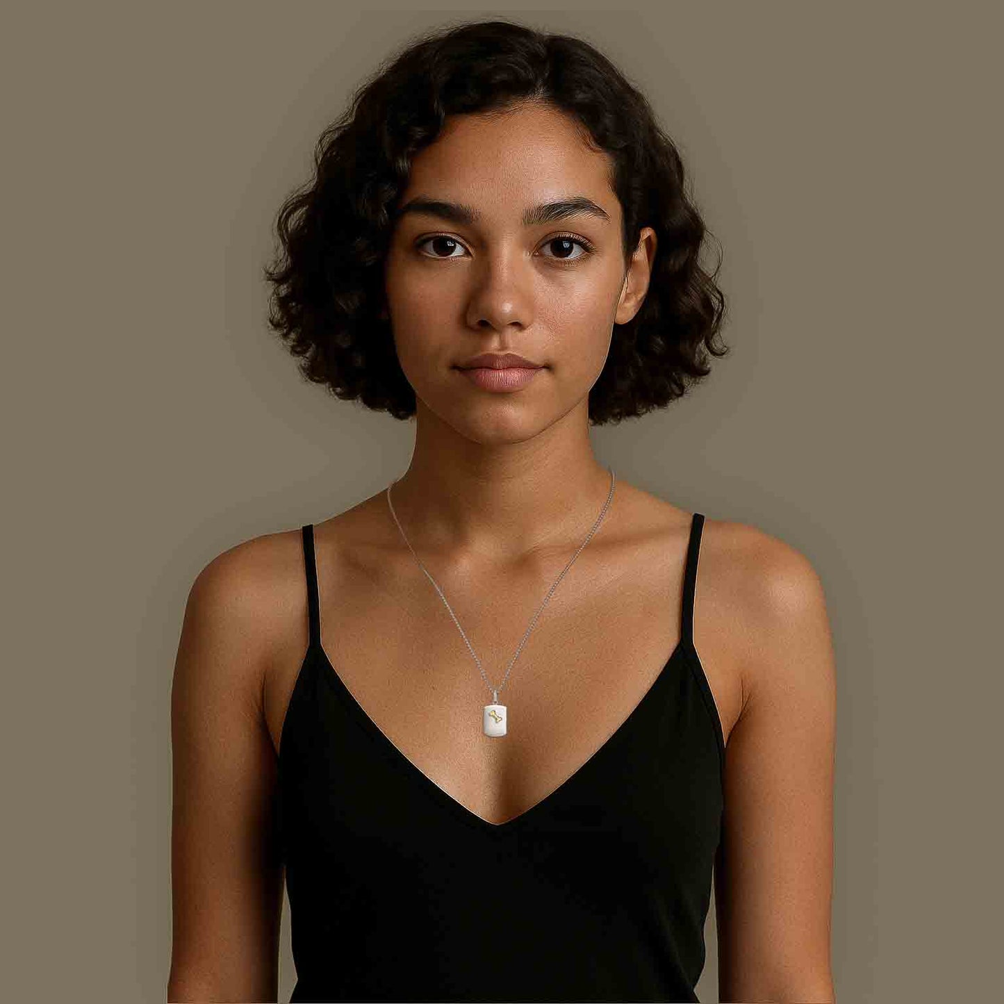 Double-Sided Custom Paw Squircle Necklace AW24N005S