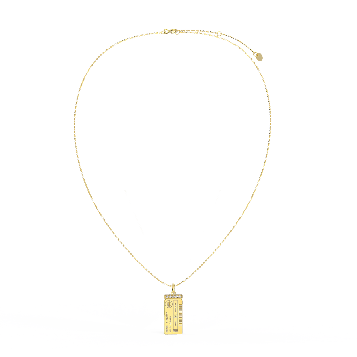 Luxe Woman Boarding Ticket Necklace SN003H