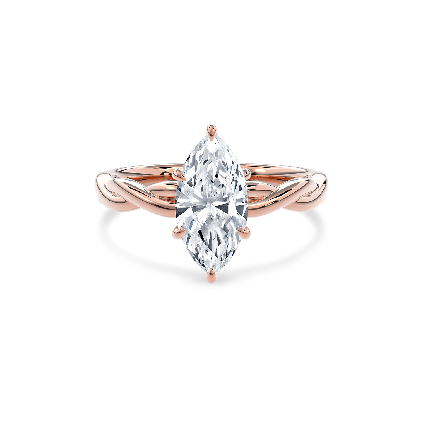 Rhea Twisted Engagement Ring Marquise•Rose Gold