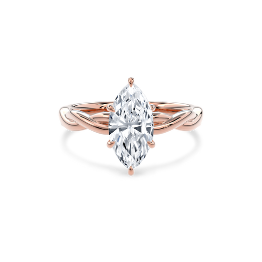 Rhea Twisted Engagement Ring Marquise•Rose Gold