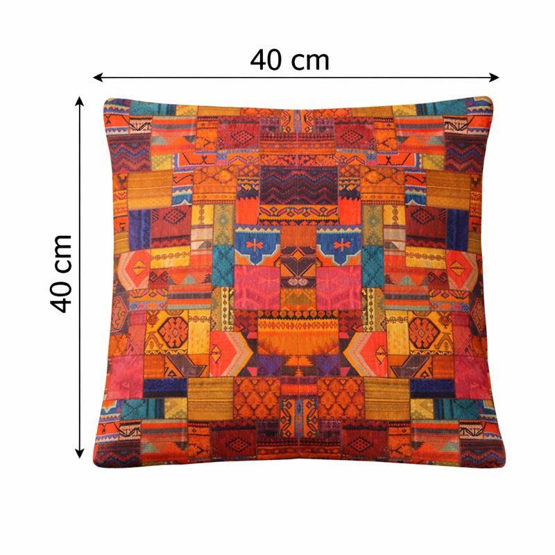 Hand-Printed Persian Heritage Tile Cushion Design 1003