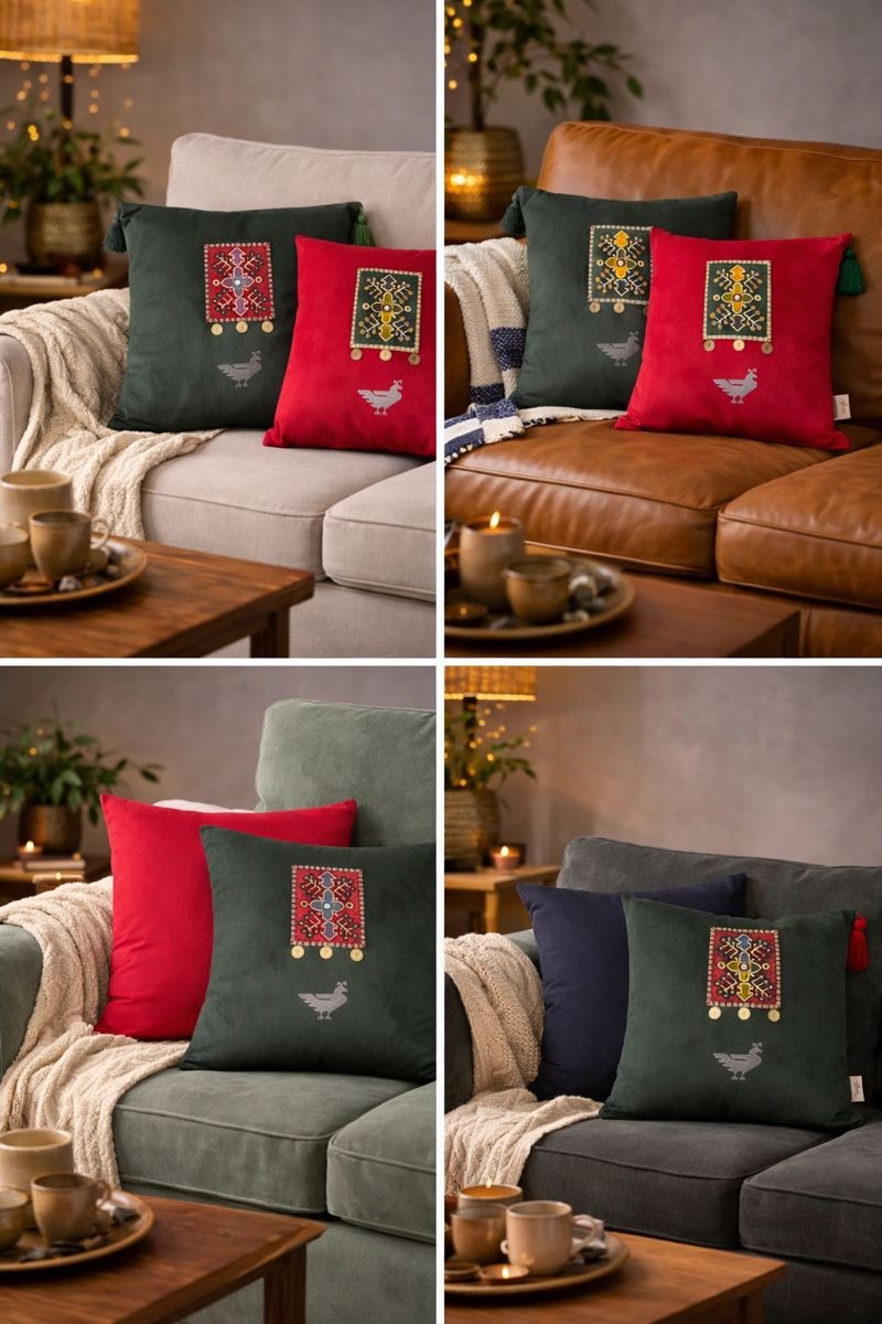 Hand-Crafted Heritage Cushion – Design 1006