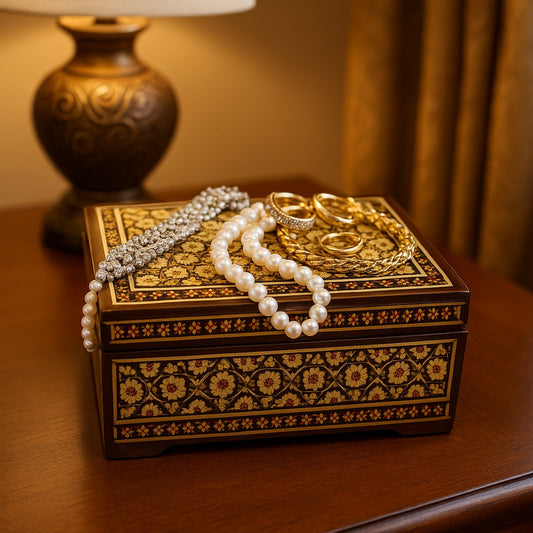 Persian Khatamkari Jewelry Box – Royal Star