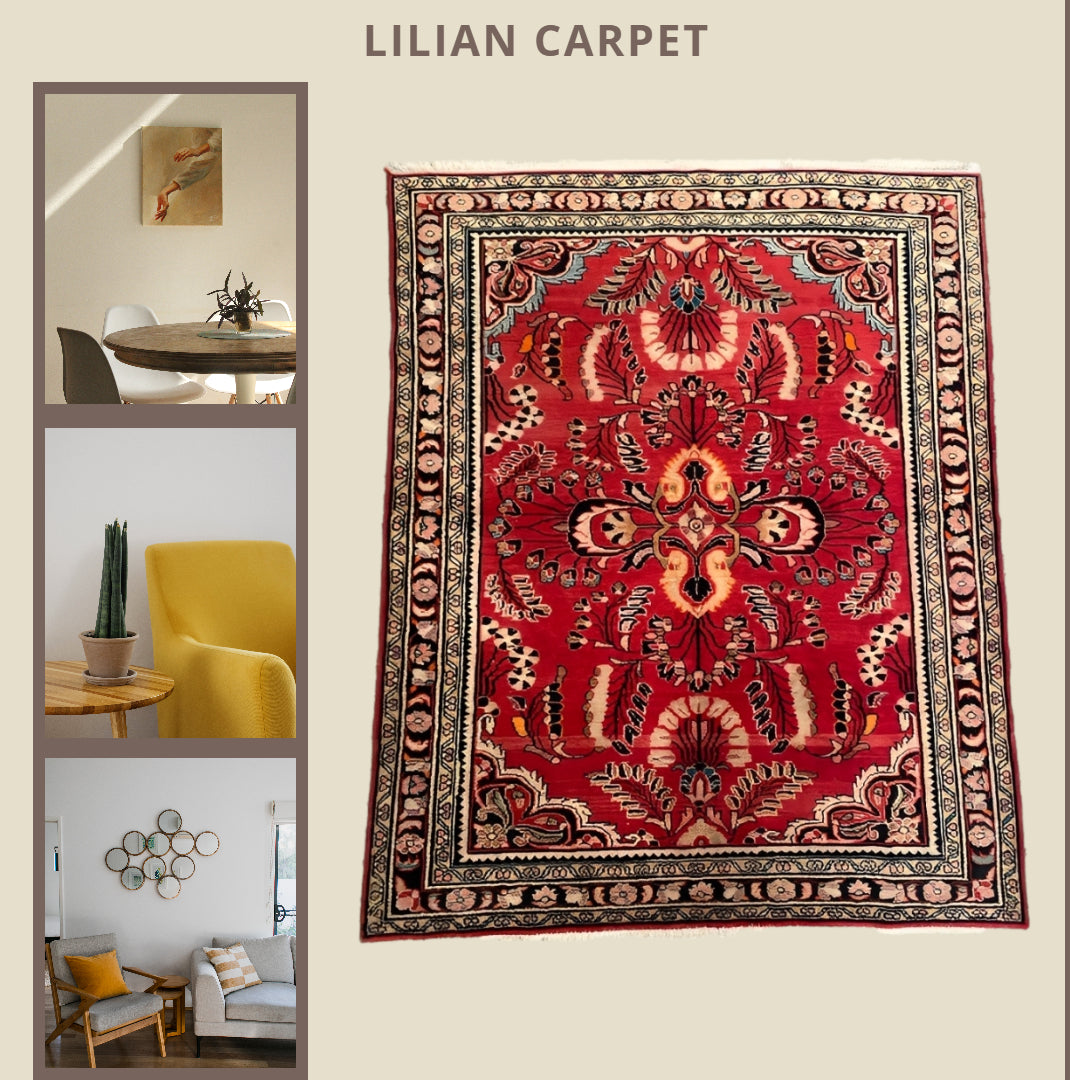 Lilihan (Lilian) Persian Rug – 50-Year-Old Hand-Knotted Wool Carpet (150×188 cm)