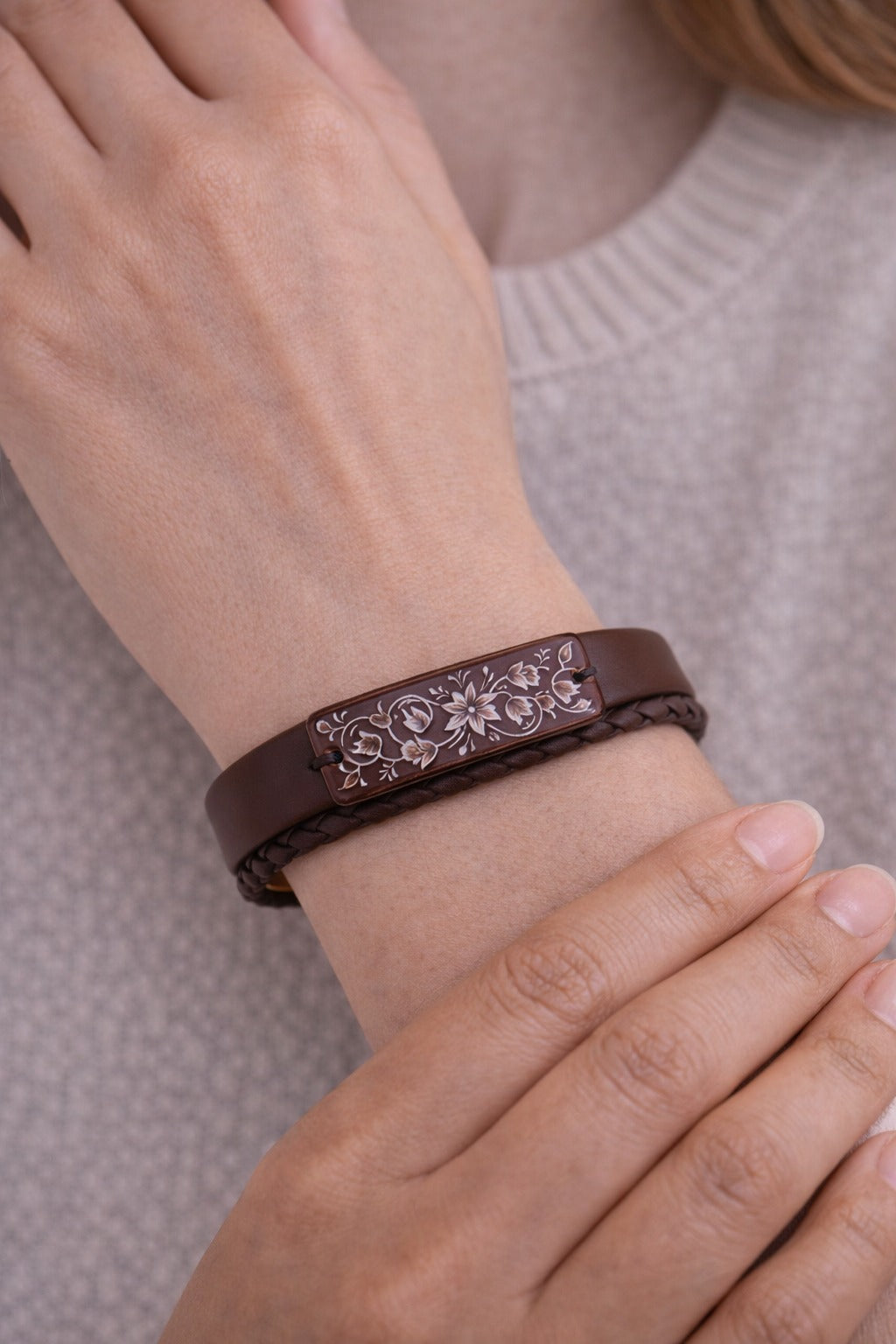 Minakari Leather Bracelet Design 1010
