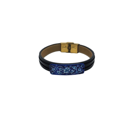 Minakari Leather Bracelet Design 1001
