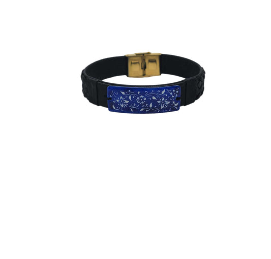 Minakari Leather Bracelet Design 1004