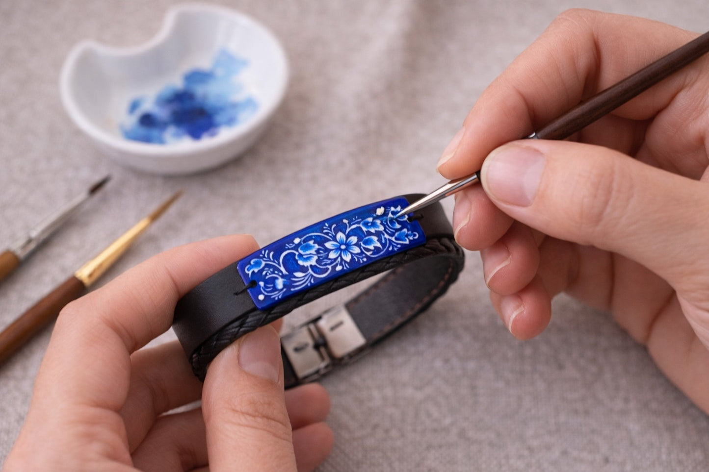 Minakari Leather Bracelet Design 1005