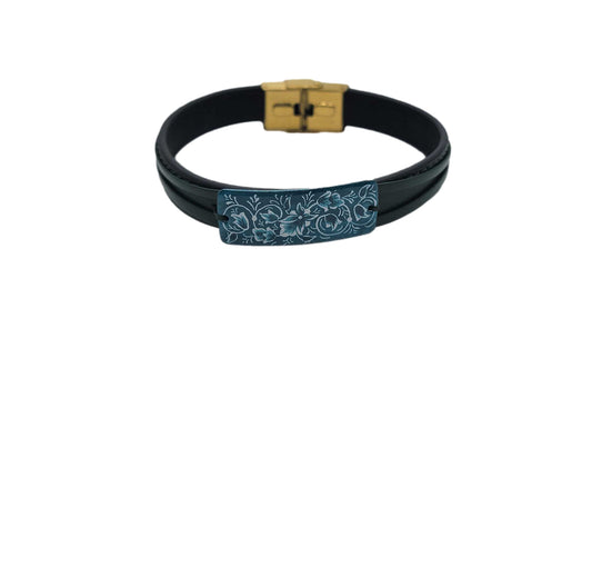 Minakari Leather Bracelet Design 1006