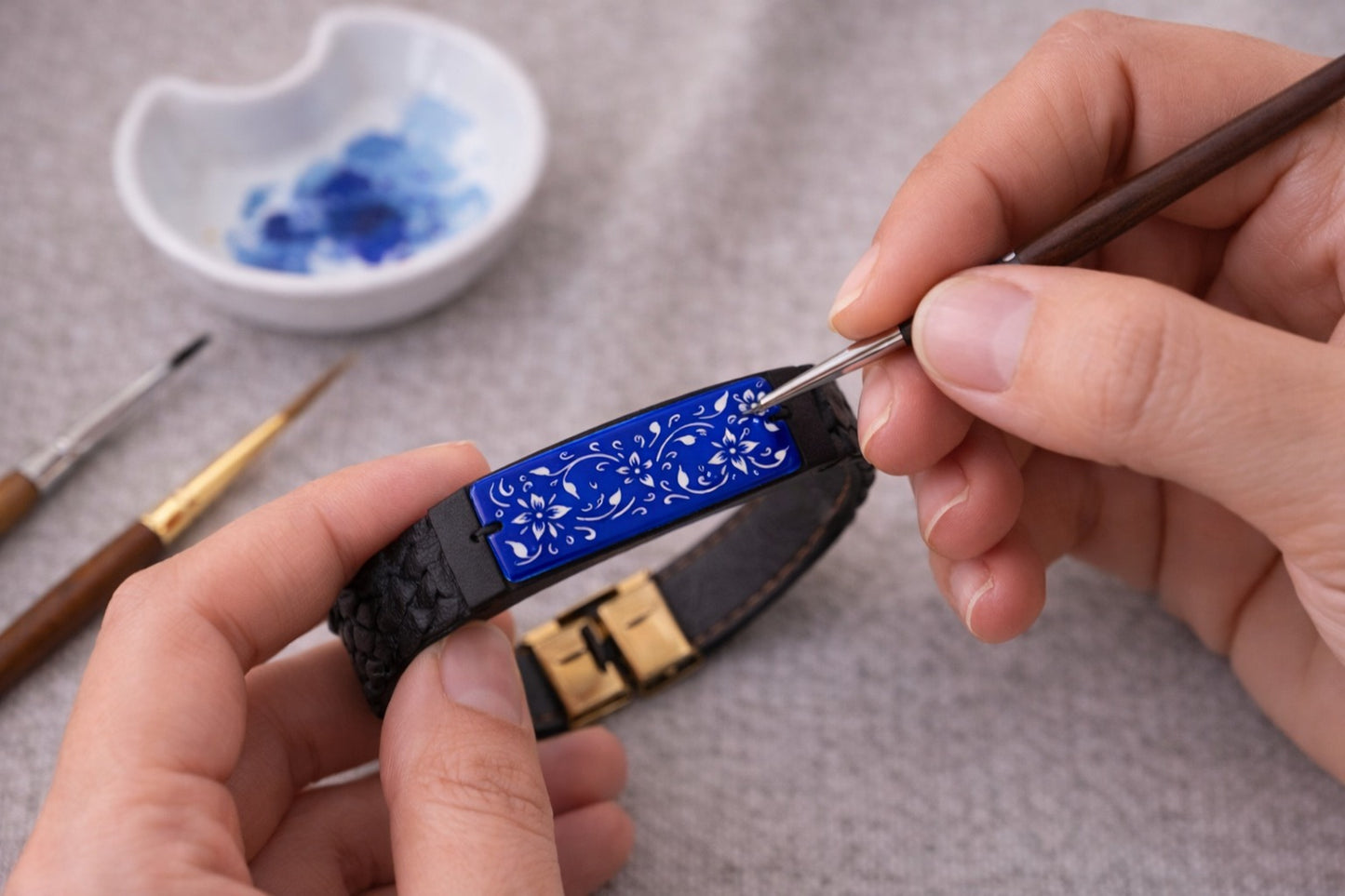 Minakari Leather Bracelet Design 1007