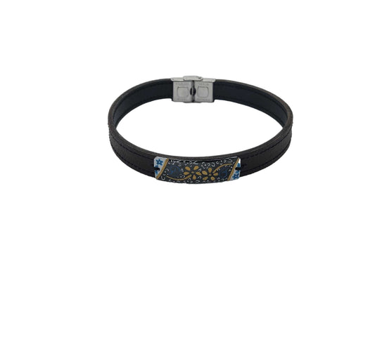 Minakari Leather Bracelet Design 1008