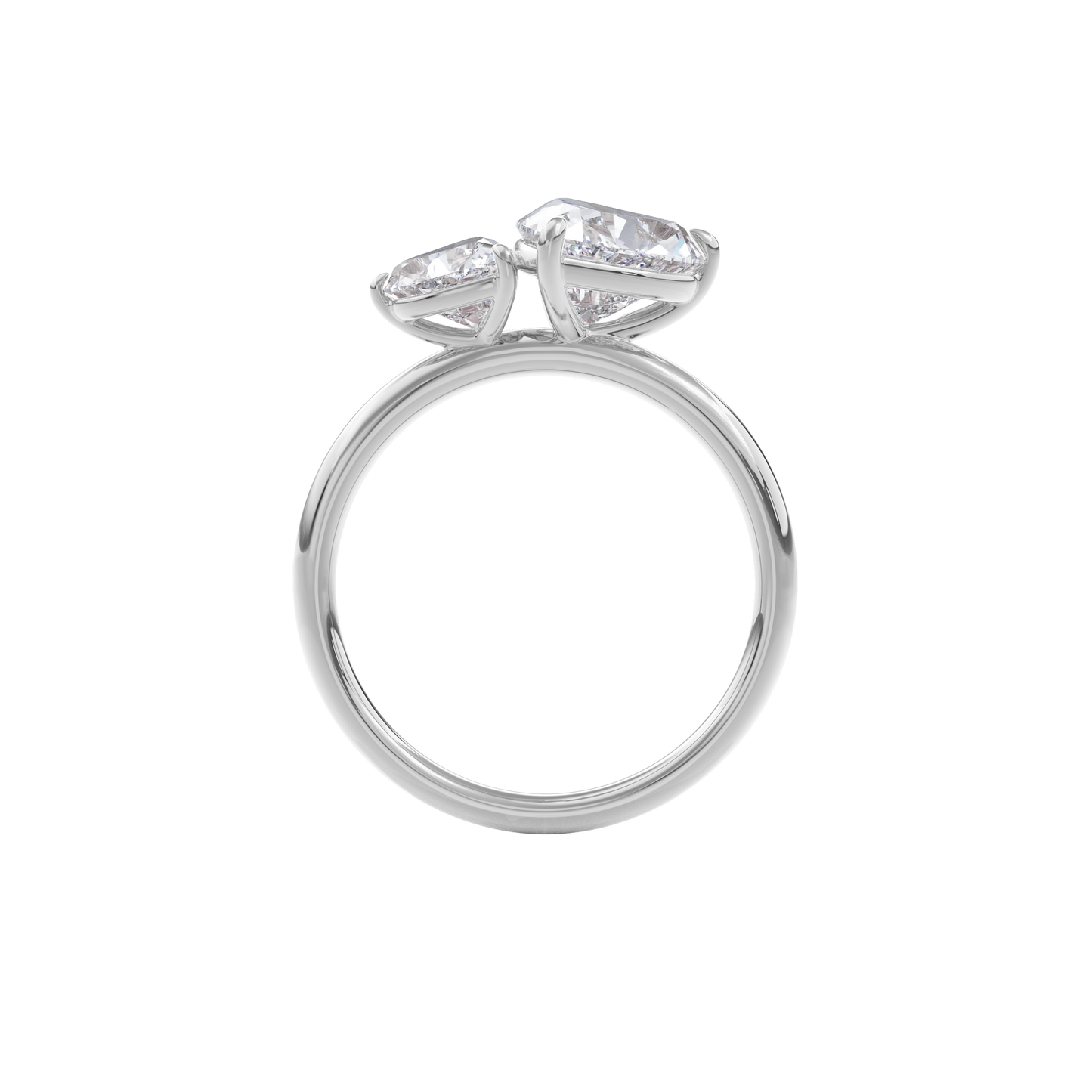 Callisto Two Stones Engagement Ring Heart•White Gold