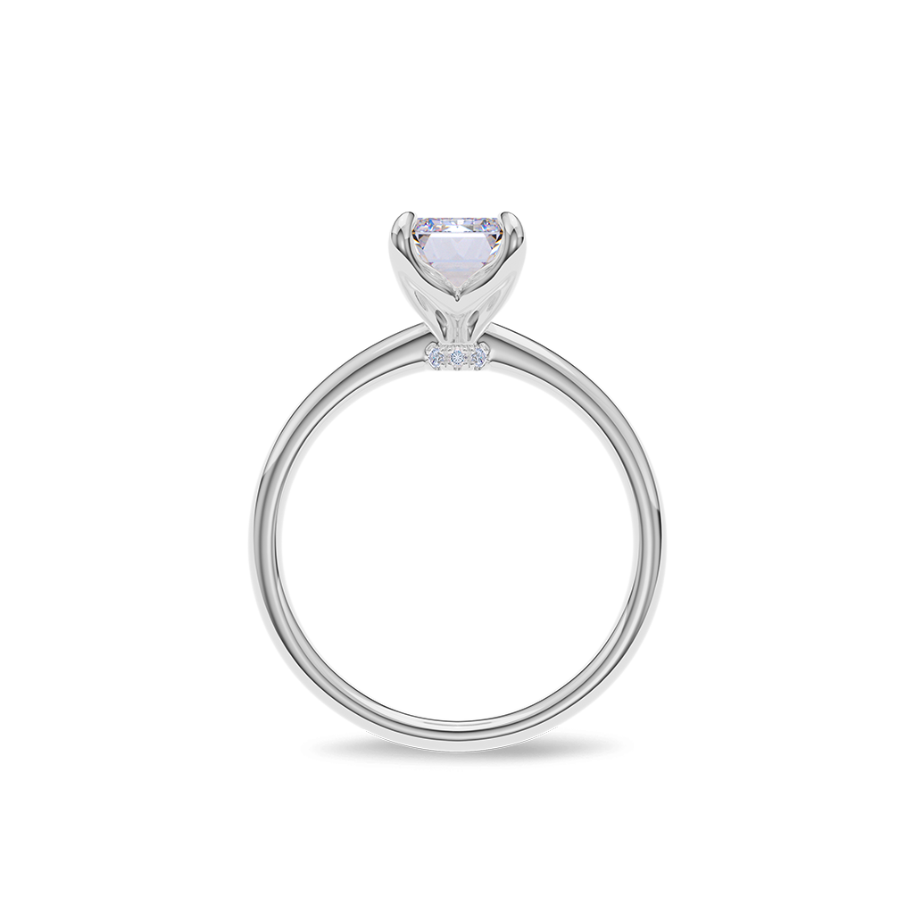 Dia Solitaire Engagement Ring Emerald•White Gold