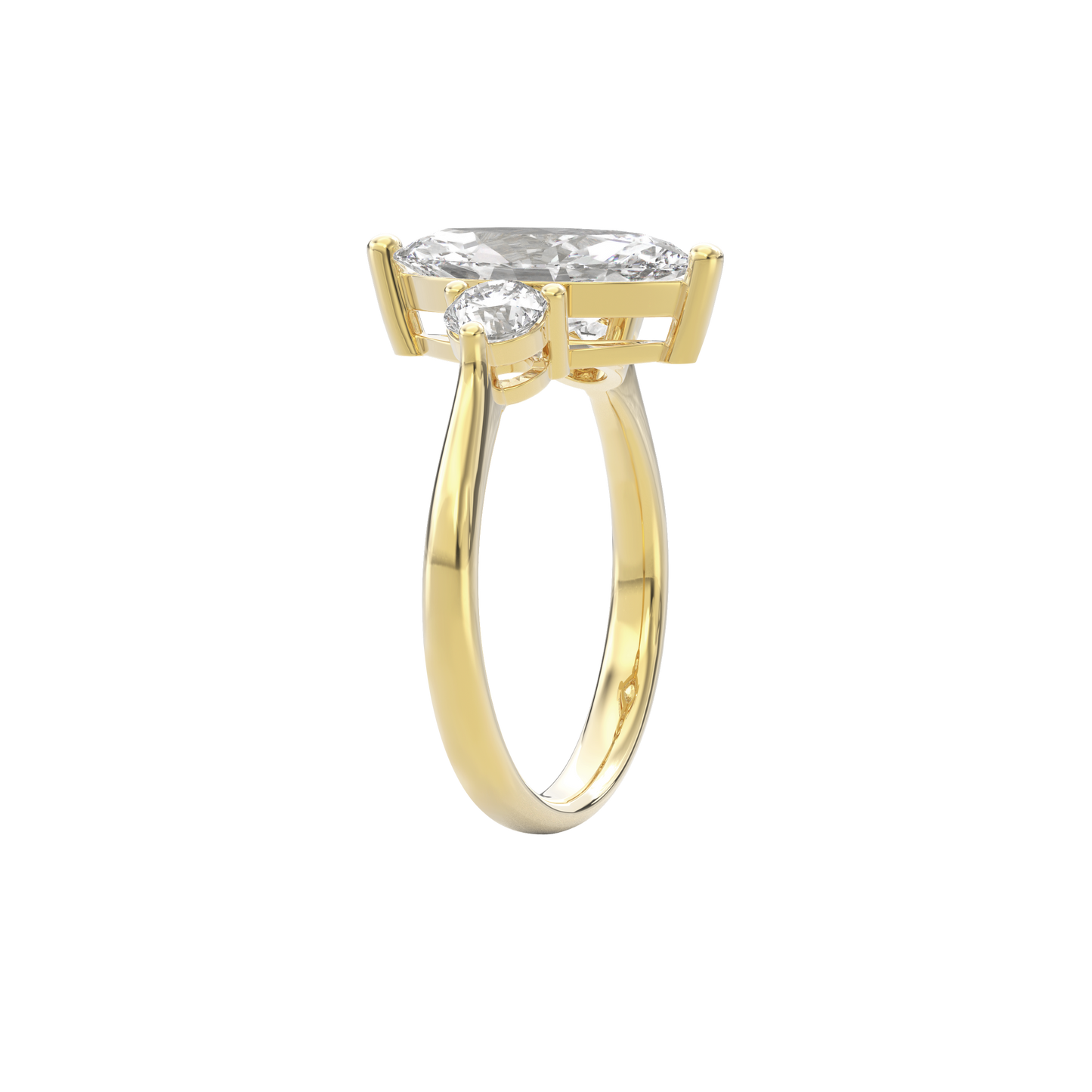 Daphnis Three Stones Engagement Ring Marquise•Yellow Gold