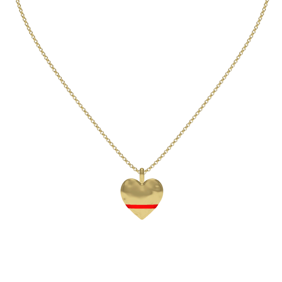 Gold Plated Heart SoulPrint Enamel Necklace SN044