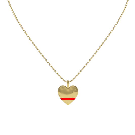 Gold Plated Heart SoulPrint Enamel Necklace SN044