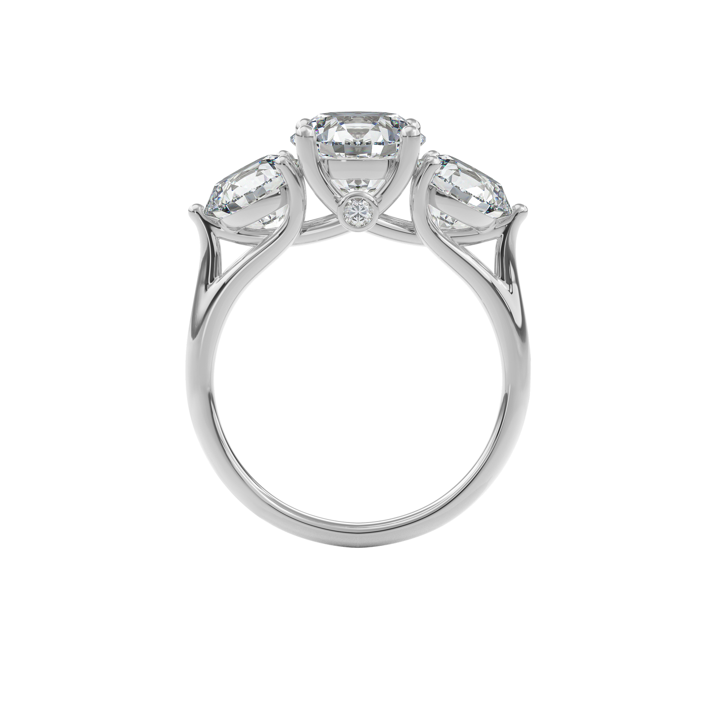 Daphnis Trinity Engagement Ring Round•White Gold