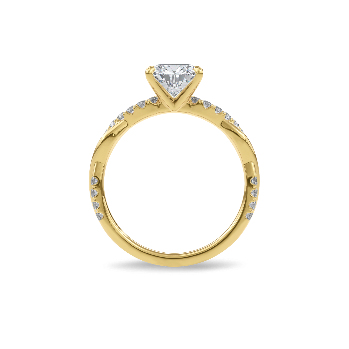 Rhea Twisted Pave Engagement Ring Pear•Yellow Gold