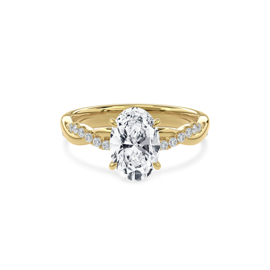 Rhea Twisted Pave Engagement Ring Oval•Yellow Gold