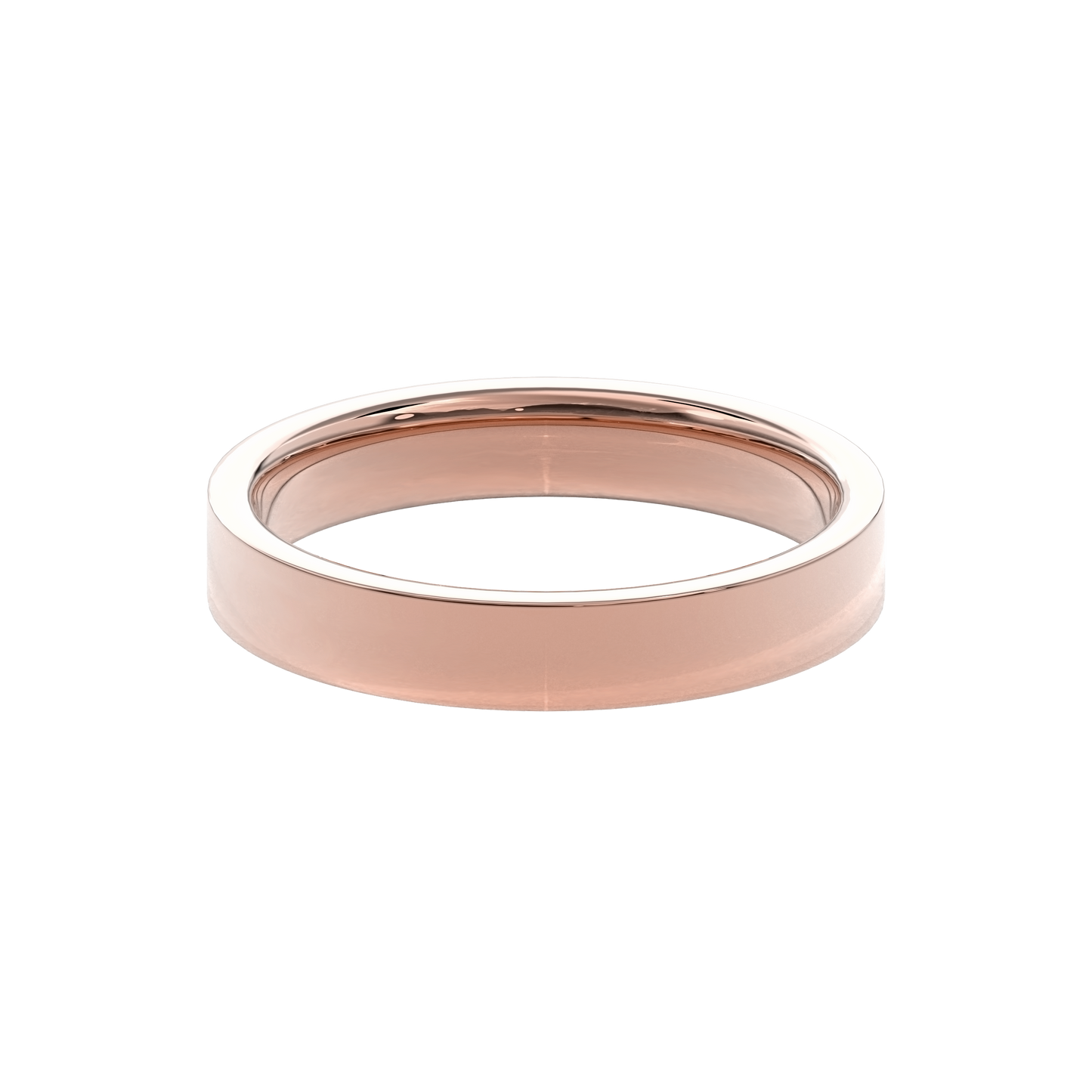 Wedding Bands Flat Band 4mm•Rose Gold