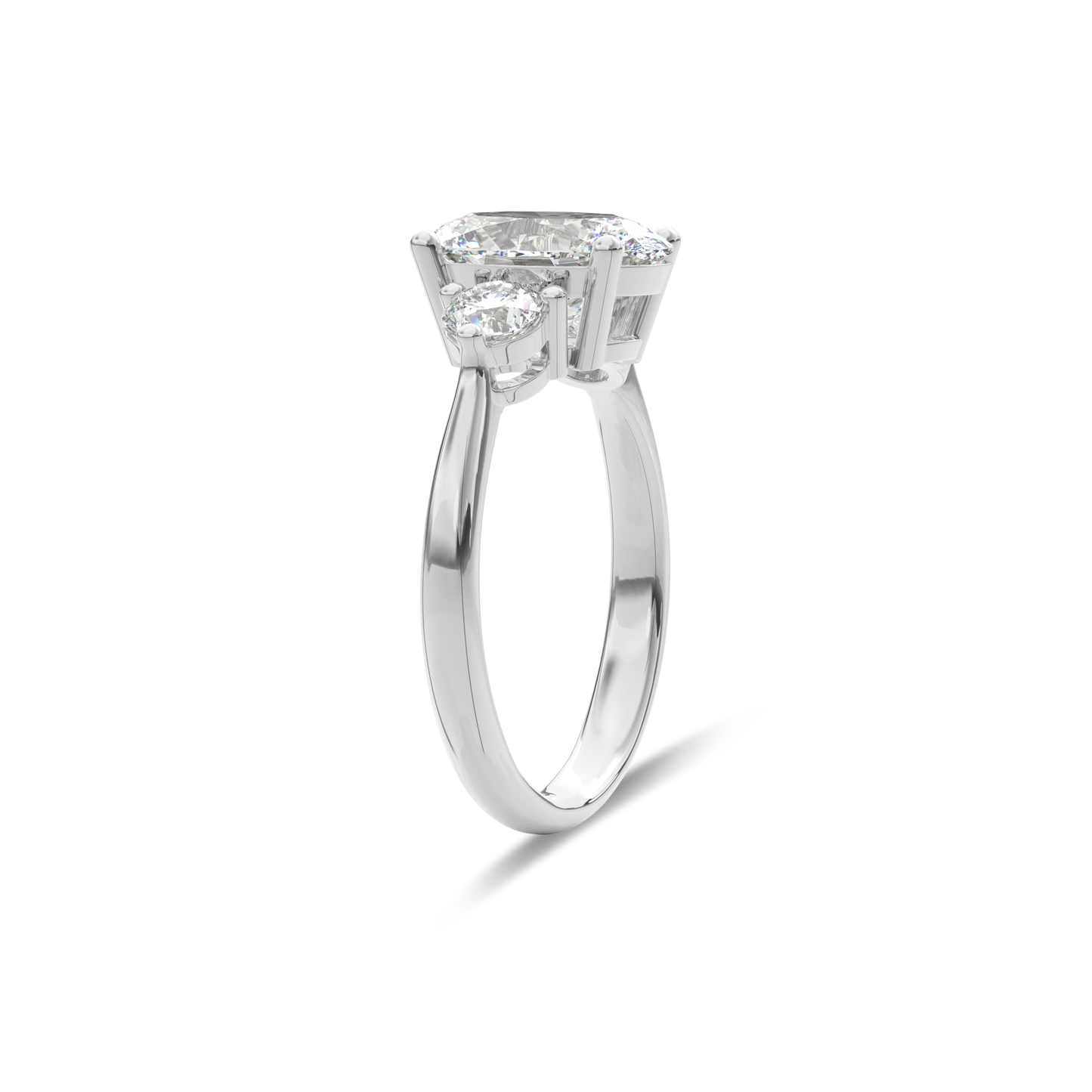 Daphnis Three Stones Engagement Ring Oval•White Gold