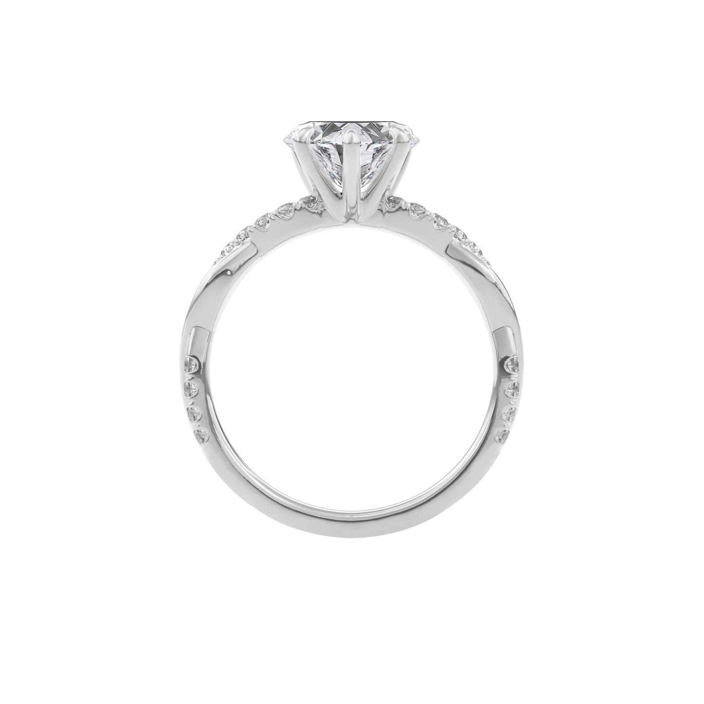 Rhea Twisted Pave Engagement Ring Heart•White Gold