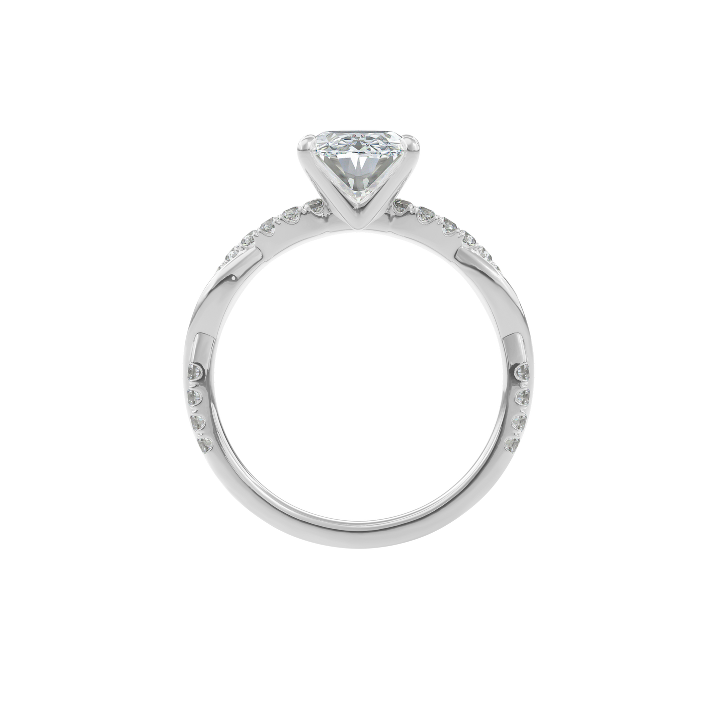 Rhea Twisted Pave Engagement Ring Oval•White Gold