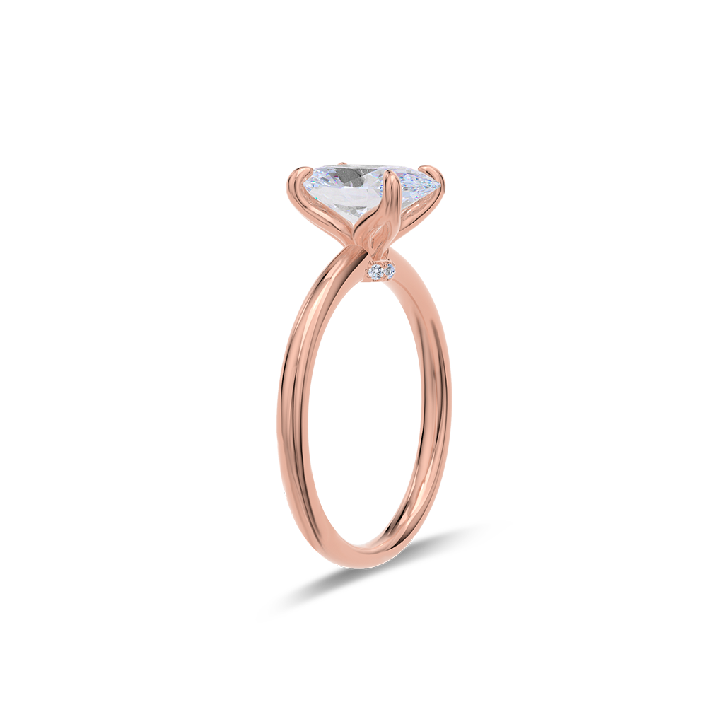 Dia Solitaire Engagement Ring Oval•Rose Gold