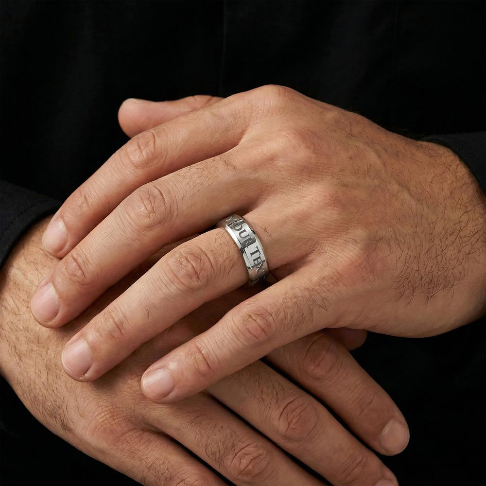 Personalized Engraved Men's Ring – Custom Promise Band for Him - goldenandvintage