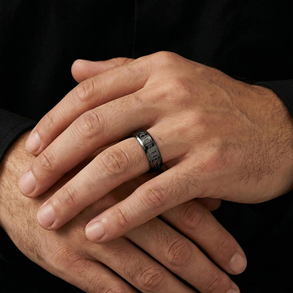 Personalized Engraved Men's Ring – Custom Promise Band for Him - goldenandvintage