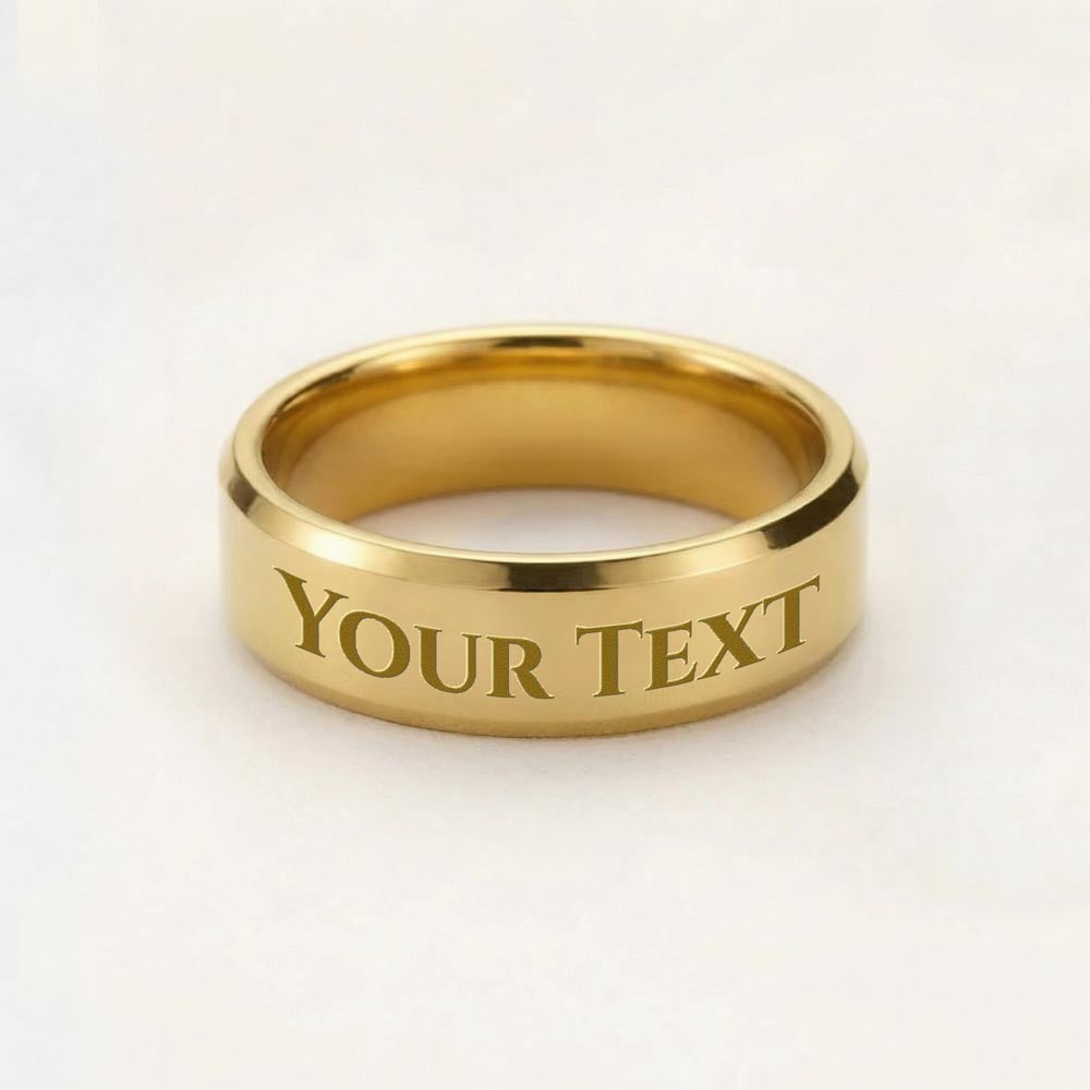 Engraved Men's Ring With Love You Message - goldenandvintage