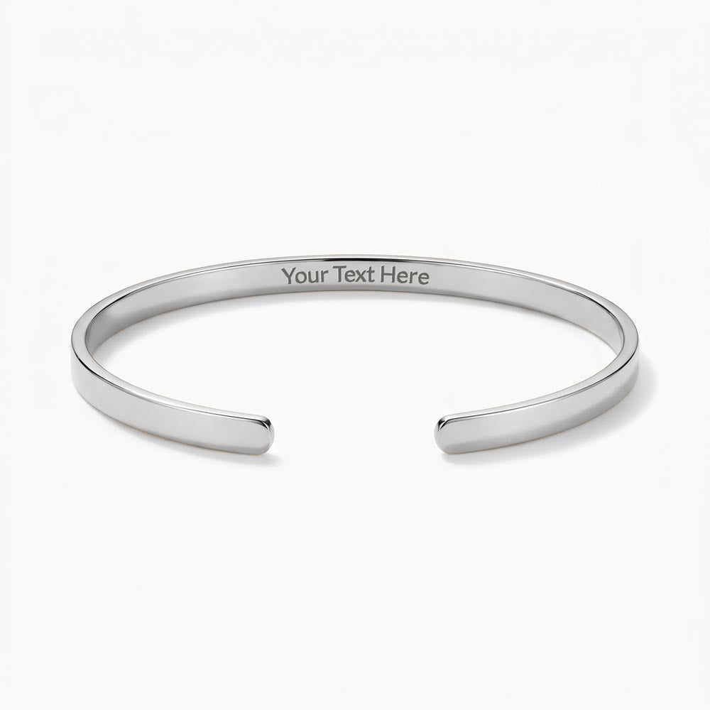 To My Wife – I Love You Forever Engraved Cuff Bracelet