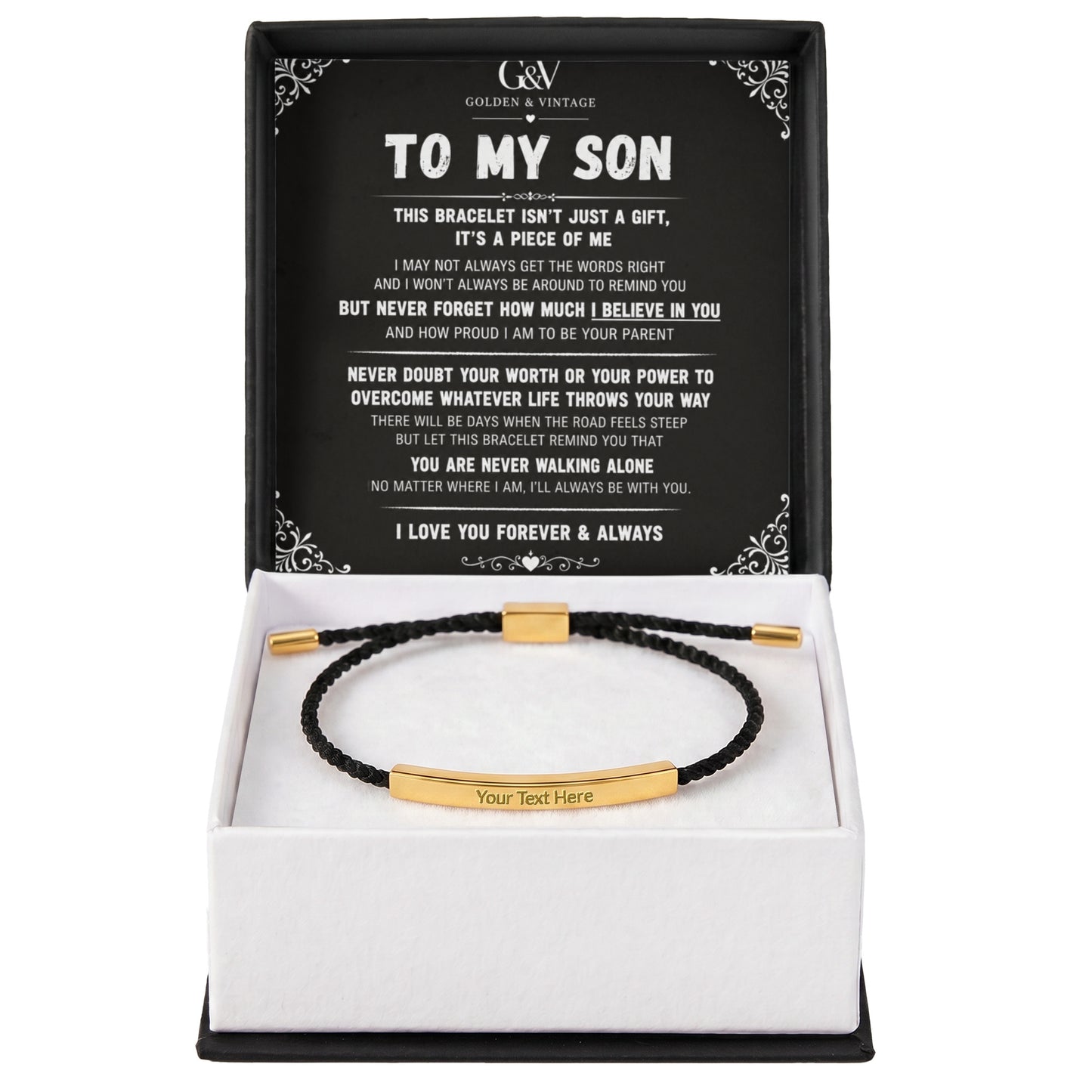 To My Son – Personalized Engraved  Bracelet | Meaningful Gift for Son