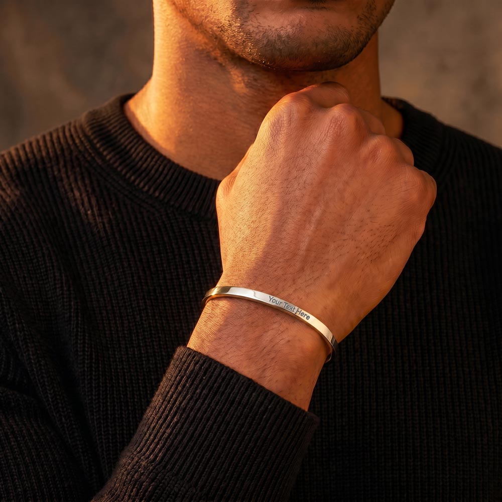 To My Son – Engraved Cuff Bracelet | Personalized Gift for Son
